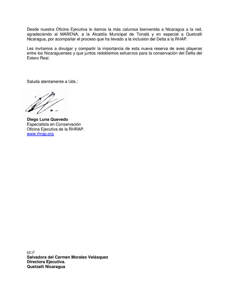 Carta Estero Real